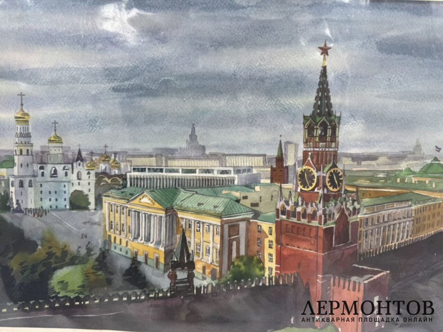 Картина «Вид на колокольню Ивана Великого». Бумага, акварель, Россия, 1995 год