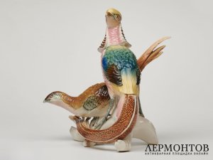 Статуэтка «Фазаны». Фарфор, Karl Ens, Германия, 1950–1960 годы