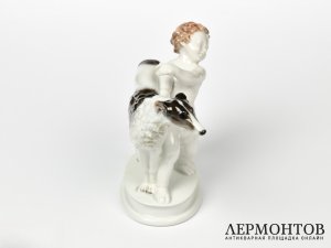 Статуэтка «Путти и борзая». Фарфор, Rosenthal, Германия, 1950 год