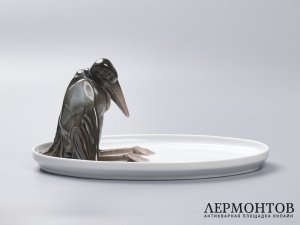 Блюдо «Марабу». Фарфор, Rosenthal, Германия, около 1920 года