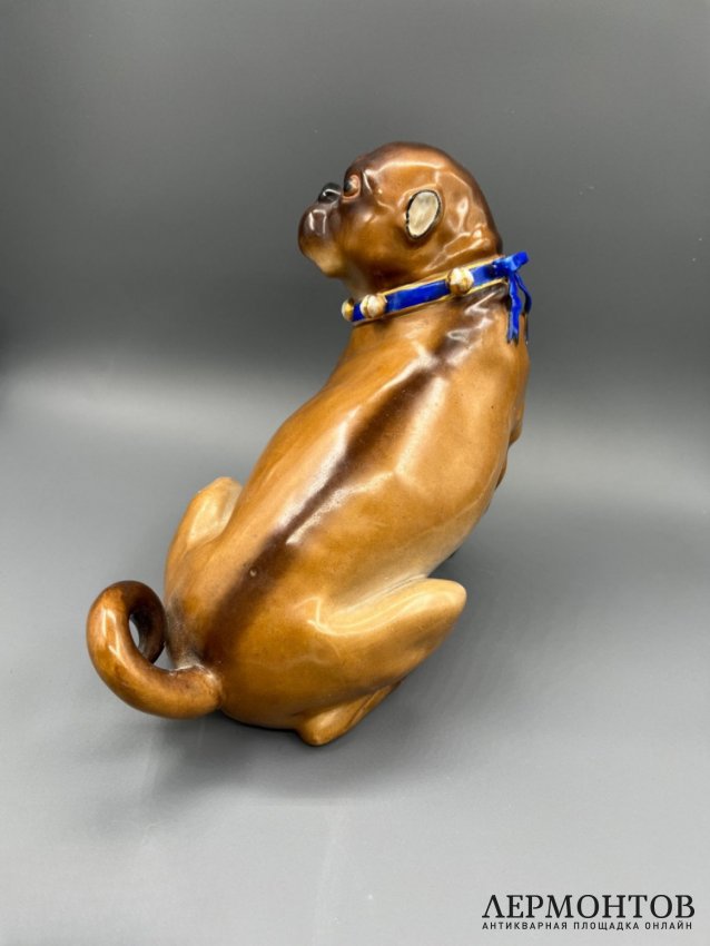 Статуэтка «Мопс». Фарфор, роспись, предположительно Meissen, Германия, конец 19 века