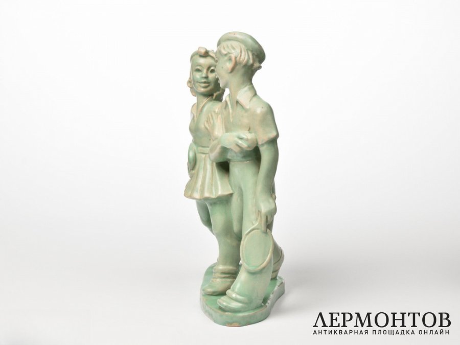 Статуэтка «Теннисисты». Komlos, Венгрия, 1931–1945 годы