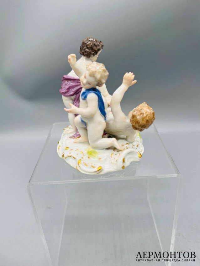 Статуэтка «Играющие путти». Фарфор, роспись, Meissen, Германия, 2-я половина 19 века