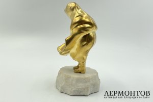 Антик. скульптура Ребенок на ветру.  Франция, 1910-1920 гг. Бронза, литье, золочение.