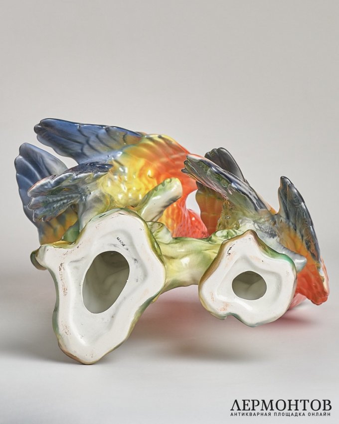 Скульптура «Попугаи ара». Керамика, Ceramiche Boxer, Италия, 1980–1990-е годы