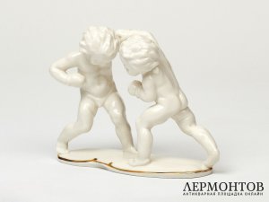 Статуэтка «Боксеры». Фарфор, Lorenz Hutschenreuther, Германия, 1938–1955 годы