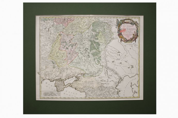 Карта Южная часть Европейской России. Музейный экземпляр. Вогонди. Париж, 1752 г.