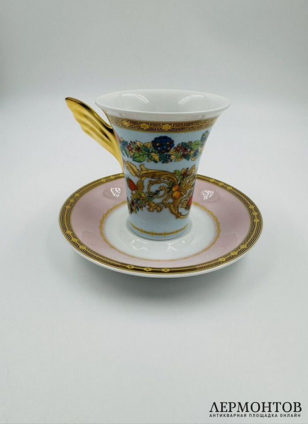 Чайная пара «Le Jardin des Papillons», форма Ikarus. Фарфор, Rosenthal, Versace