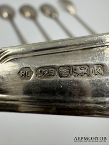 Набор приборов для салата. Серебро 925 пробы, Carrs, Великобритания, 20 век