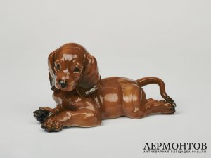 Статуэтка «Щенок таксы». Фарфор, Rosenthal, Германия, 1960 год