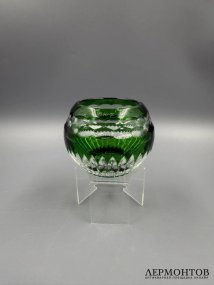 Парные подсвечники «Nadya», изумрудный и аметистовый. Цветной хрусталь, Faberge