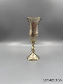 Бокал с цветочным декором. Серебро 84 пробы, И. А. Свешников, Россия, 1872 год