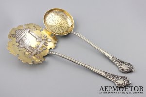 Сервировочный набор Alphonse Debain. Серебро 950. Франция