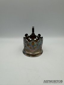 Подстаканник с прорезным декором. Серебро 84 пробы, мастер JAL, Россия, 1871 год
