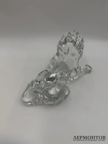 Скульптура «Рычащий лев». Хрусталь, Baccarat, Франция