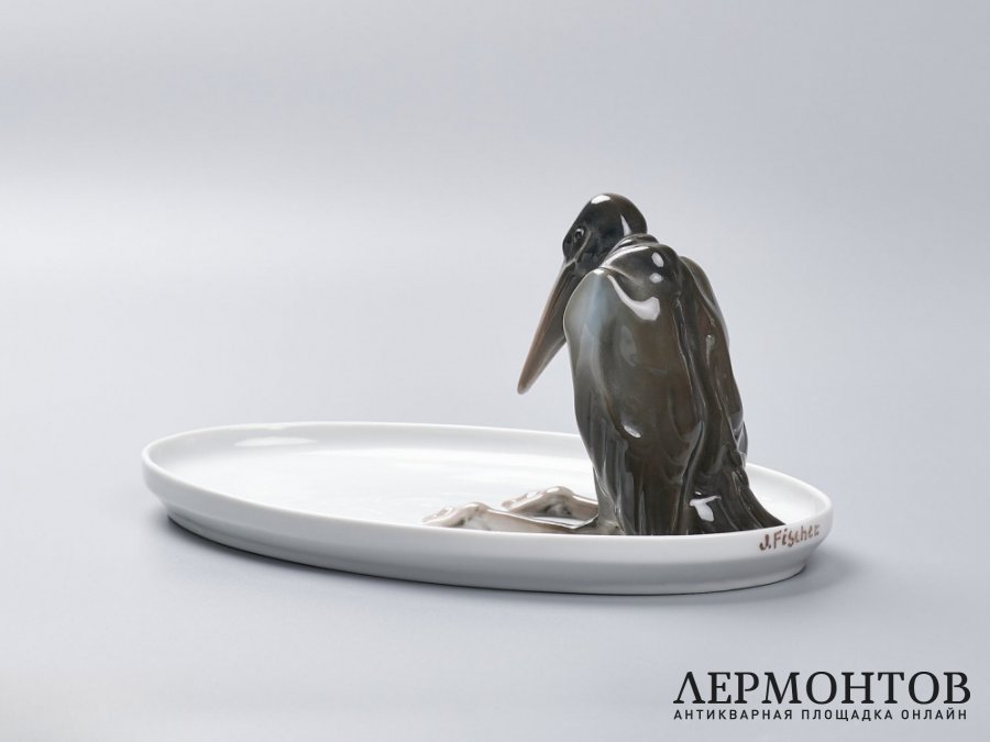 Блюдо «Марабу». Фарфор, Rosenthal, Германия, около 1920 года