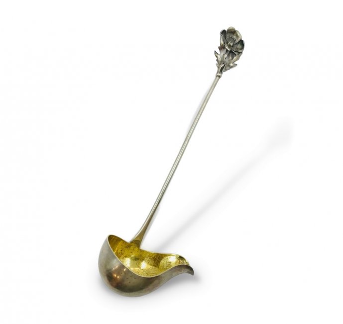 Ложка для крюшона. Серебро 84 пробы, П. Овчинников, Россия, 1899–1908 годы