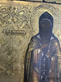 Икона «Преподобный Варлаам Хутынский». Дерево, Россия, 19 век