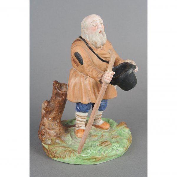 Статуэтка Странник -слепец. Россия, частный завод Гарднера, сер. 19в. Фарфор, роспись