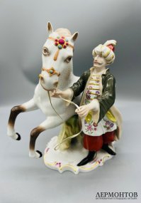 Статуэтка «Турок с лошадью». Фарфор, роспись, Fürstenberg, Германия, 1908–1916 годы