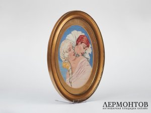 Гобеленовая картина «Пьеро и Коломбина». Гобелен, Будапешт, Венгрия, 1930-е годы