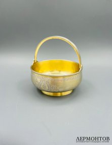 Ваза-конфетница в неорусском стиле. Серебро 84 пробы, М. Иванов, Россия, 1890 год