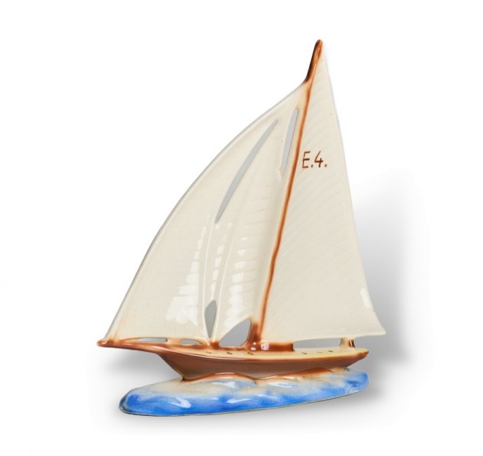 Статуэтка «Яхта». Керамика, Ditmar-Urbach, Чехословакия, 1930-е годы