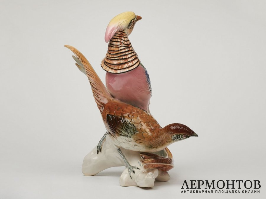 Статуэтка «Фазаны». Фарфор, Karl Ens, Германия, 1950–1960 годы