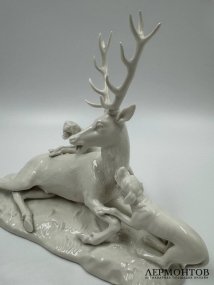 Статуэтка «Охота на оленя». Фарфор, Nymphenburg, Германия, 1850–1890 годы