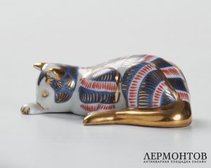 Статуэтка «Кошка лежит». Фарфор, Franklin Mint, США