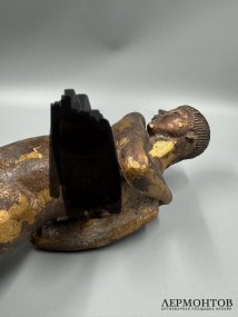 Скульптура «Обнажённая стоит». Бронза, золочение, скульптор ТН, современная работа