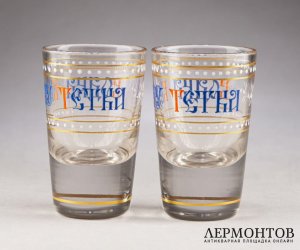 Стопки водка вину тетка. Россия, Императорский стеклянный завод, 19 век. 