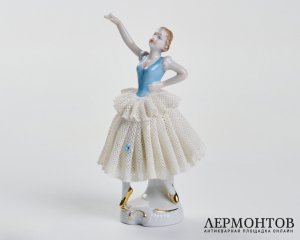 Статуэтка «Танцовщица». Кружевной фарфор, Unterweissbach, Германия, после 1990 года