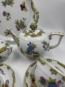 Чайный сервиз «Queen Victoria». Фарфор, роспись, Herend, Венгрия, 20 век
