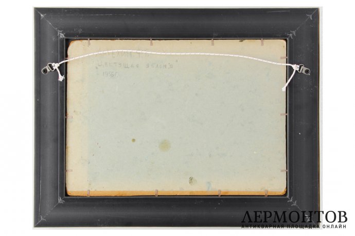 Картина. Цветущая яблоня, 1956 г. Ангелин Феофан Георгиевич. Картон, масло.