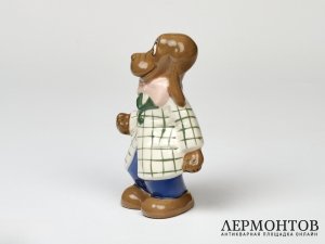 Статуэтка «Бассет». Фарфор, Royal Dux, Чехословакия, 1950 год