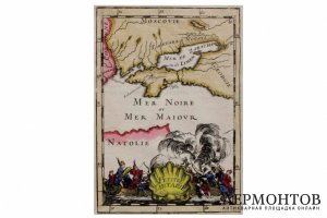 Карта Черного моря, Крыма, России, Грузии. А. М. Мале. Франция, 1683 год.