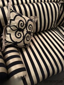 Трёхместный диван «Stripe» в стиле ар-деко. Zanaboni, Италия, 2000–2010-е годы