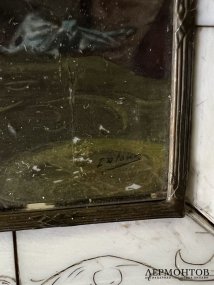Панно «Встреча Наполеона и Гёте в Эрфурте». Живопись по кости, художник Catour, Западная Европа, 19 век