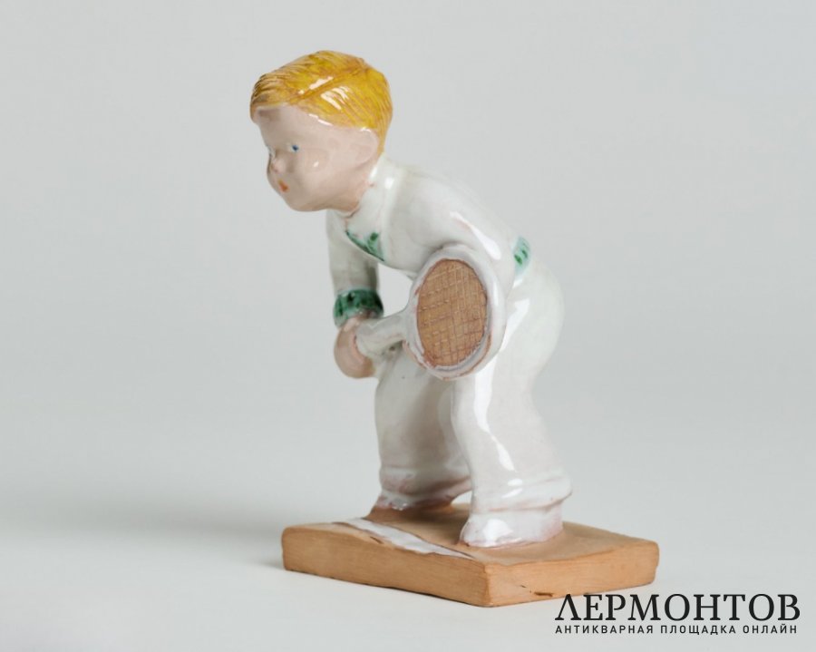 Статуэтка «Теннисист». Терракота, Izsépy Margit, Венгрия, 1950-е годы