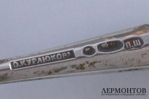 Комплект приборов для рыбы. Фирма О. Курлюкова. Серебро 84. Россия, 1908-1917 гг.