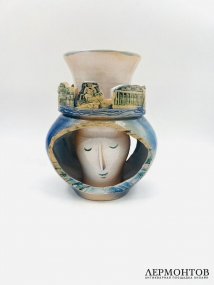 Ваза с видами Санкт-Петербурга. Фарфор, роспись, художник В. Швецов, Россия, начало 2000-х годов