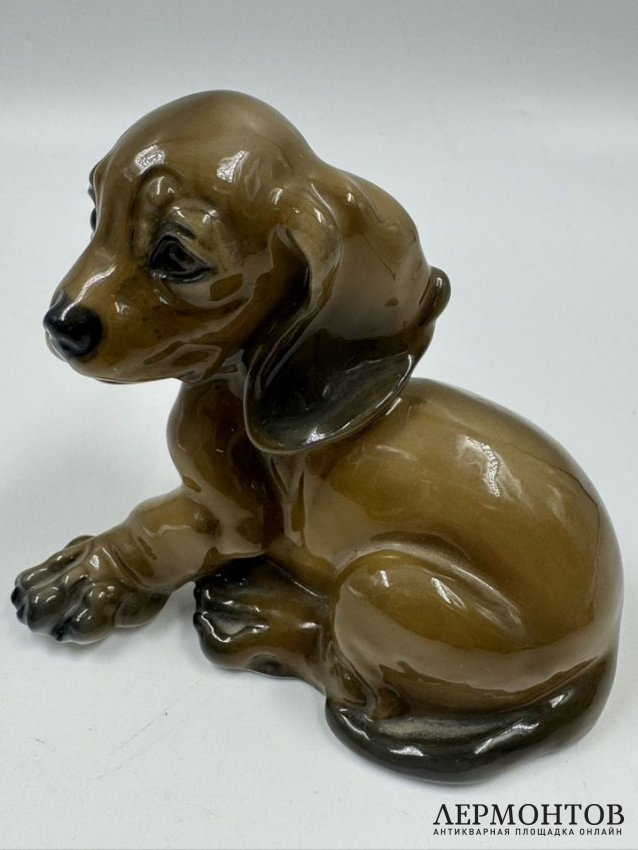 Статуэтка «Такса-щенок». Фарфор, роспись, Rosenthal, Германия, 1-я половина 20 века
