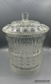 Ёмкость для крюшона с крышкой. Хрусталь, резьба, Западная Европа, 1-я половина 20 века