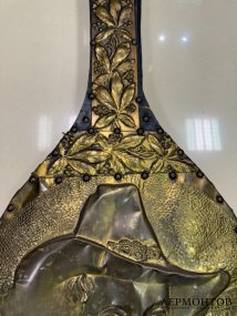Каминные мехи с кавалером в шляпе. Латунь, дерево, Великобритания, 2-я половина 20 века
