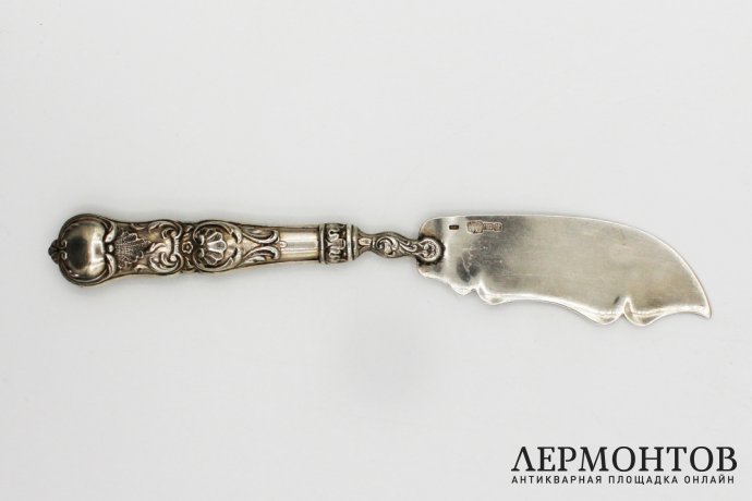 Нож для масла.  Россия, 1844 год.  Серебро 84 пробы.