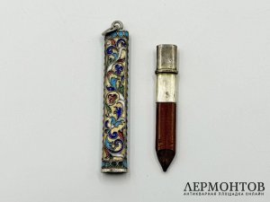 Карандаш. Россия, нач. 20 века. Серебро 84 пробы, эмаль.