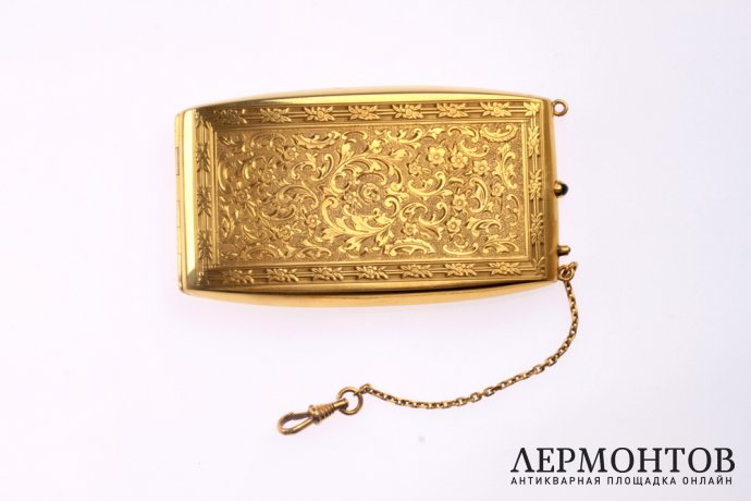 Золотой портсигар. Редкость. Золото 585 пробы.