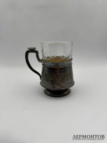Подстаканник с растительным фризом. Серебро 84 пробы, Россия, 1886 год
