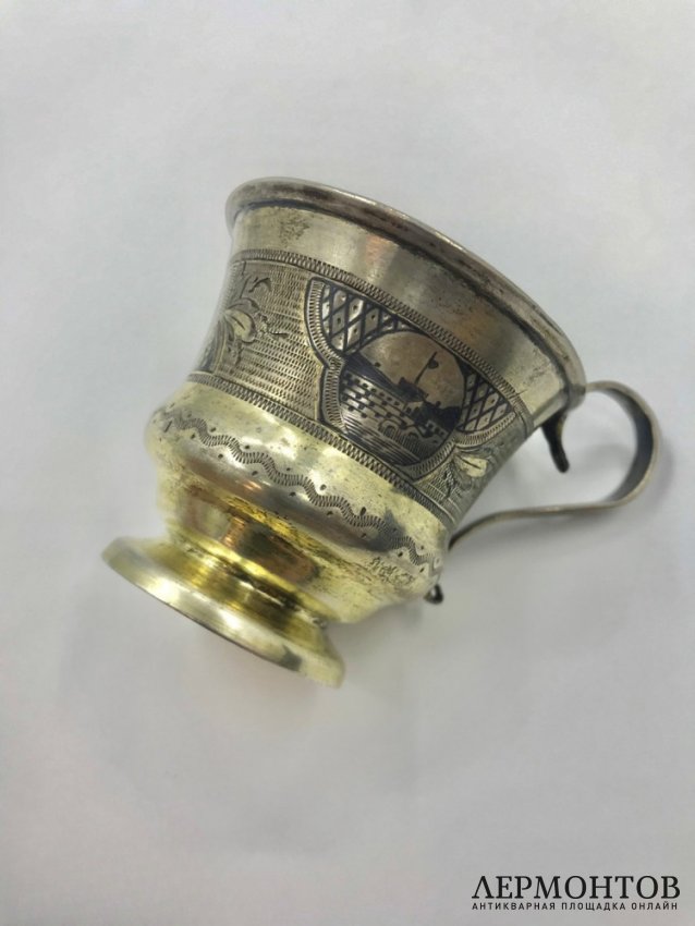 Кофейная пара. Серебро 84 пробы, П. Лоскутов, Россия, 1873 год